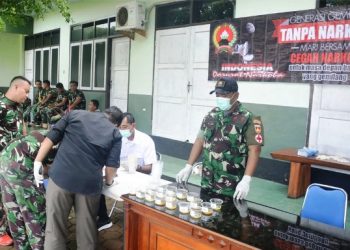 Korem 071/Wijayakusuma Tes Urine Prajurit Cegah Penyalahgunaan Narkoba